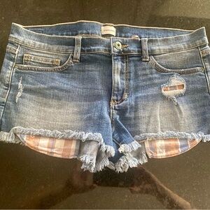 Sneak Peek Blue Jean Shorts with Frayed Hem